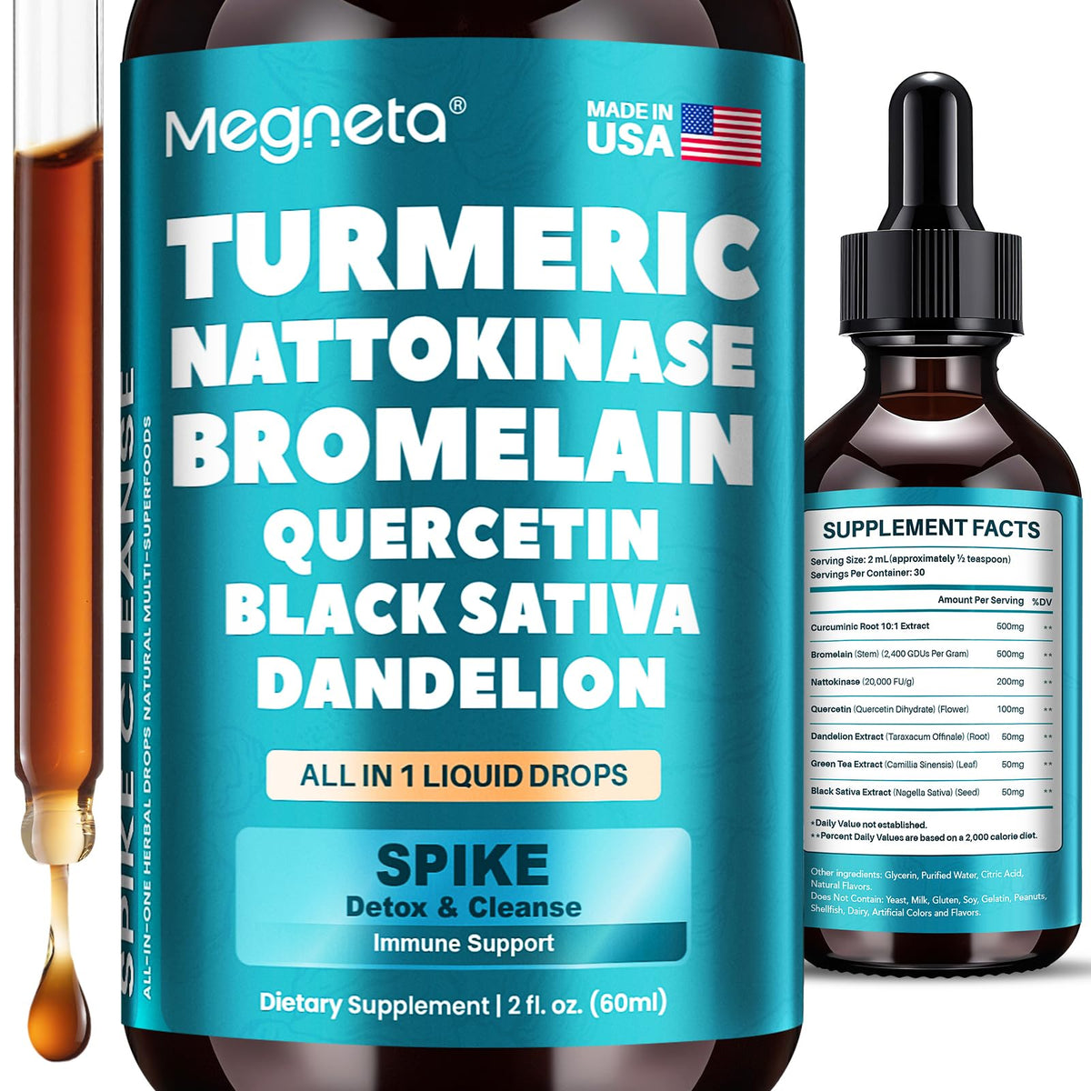 MEGNETA Multi-Enzymes 7-in-1 Formula 2 fl oz front view