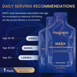 MEGNETA NAD+ Resveratrol Supplement lifestyle scene with water