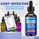 MEGNETA Potassium Supplement liquid on a wooden table