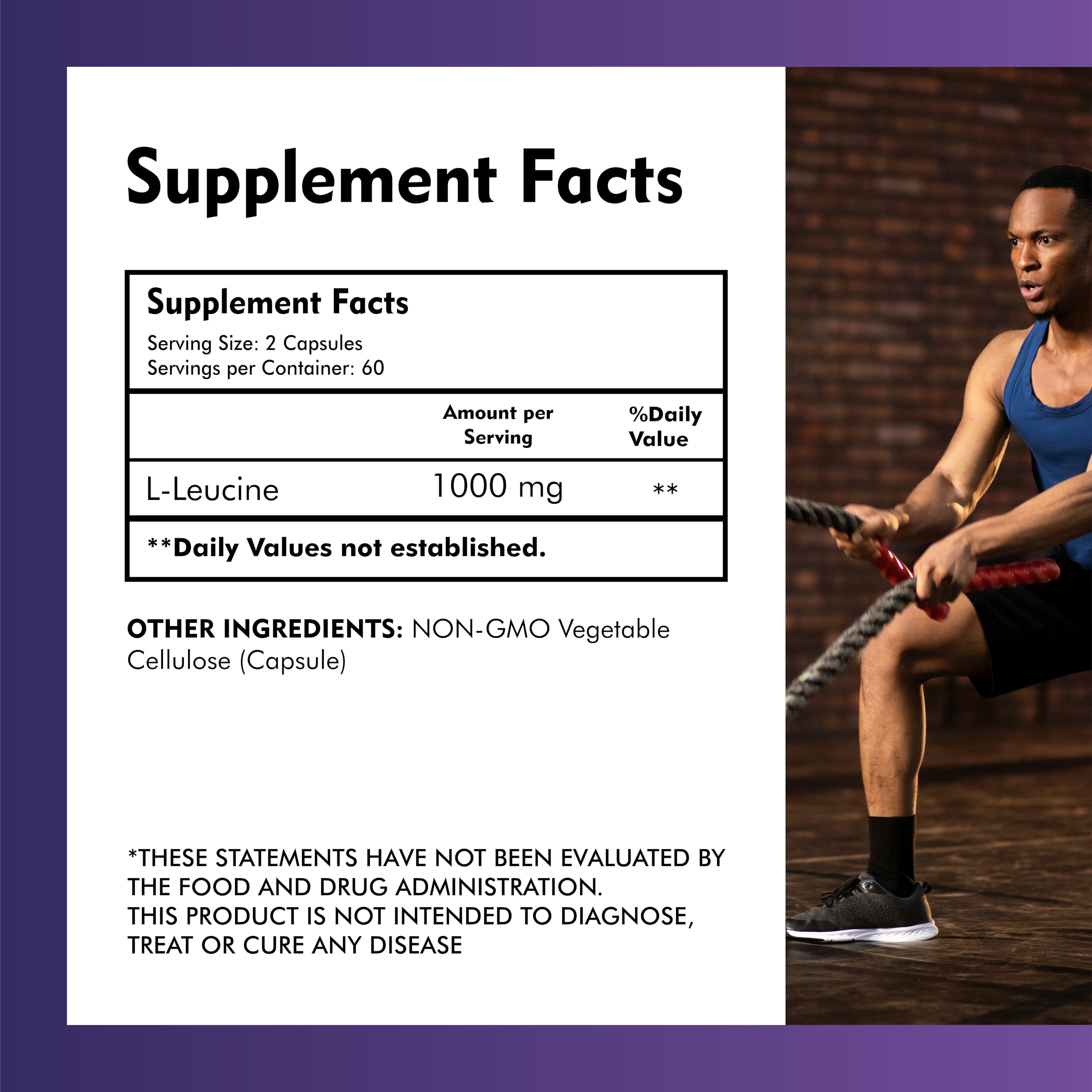 MEIBOTAN Leucine Supplement back view with ingredient list