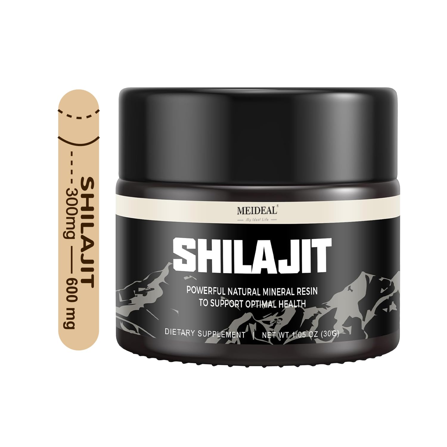 Meideal Organic Shilajit Resin 30g bottle front view