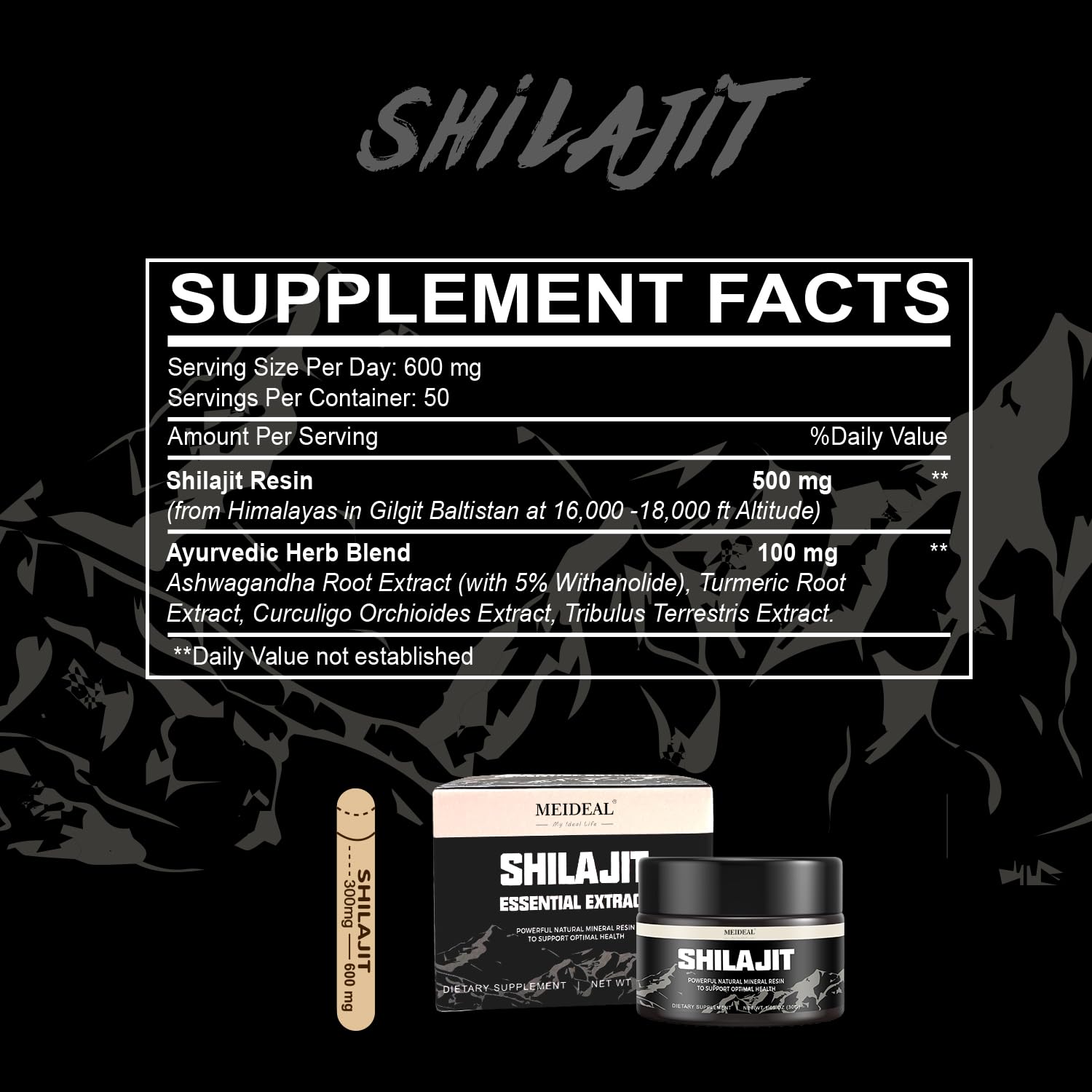 Meideal Organic Shilajit Resin 30g in warm water