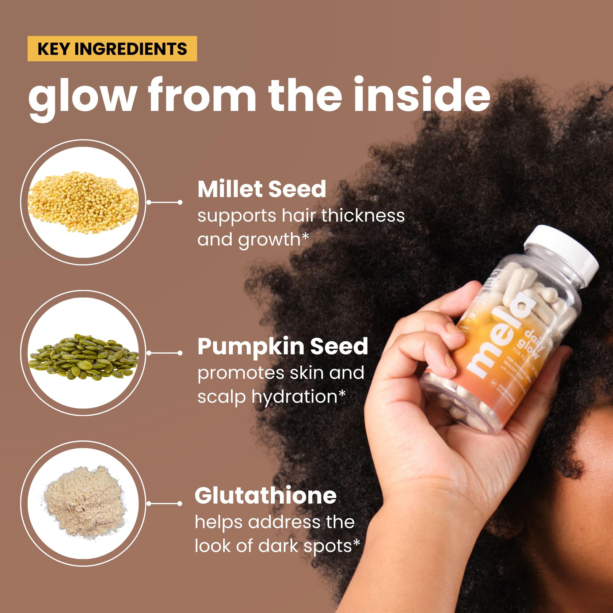 Mela Multivitamin Capsules opened bottle showing capsules