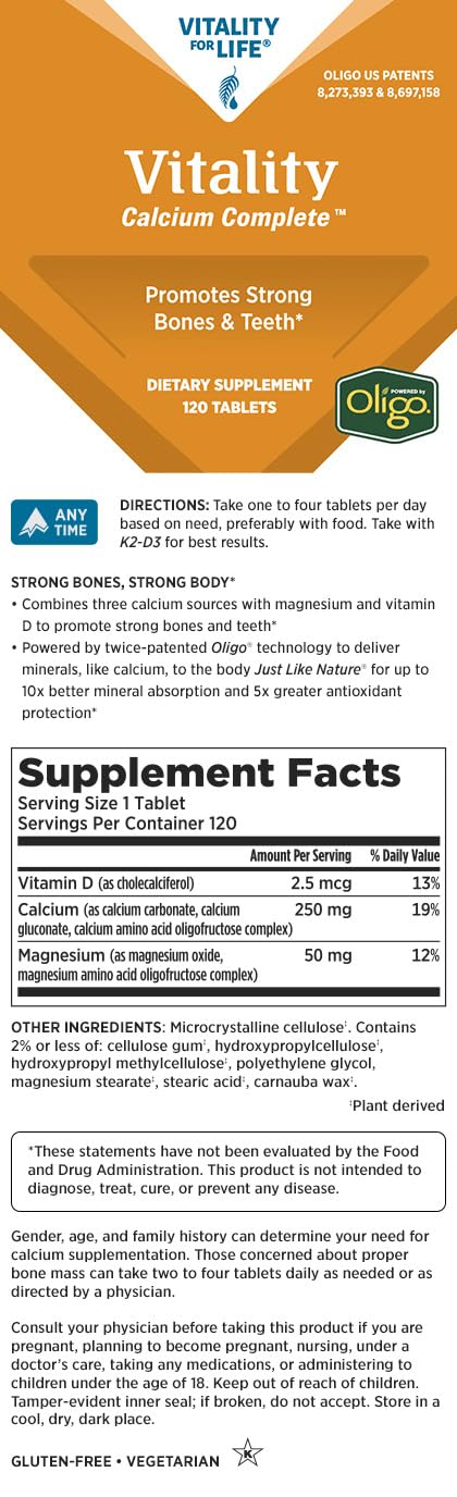 Melaleuca Vitality Calcium Complete packaging side view