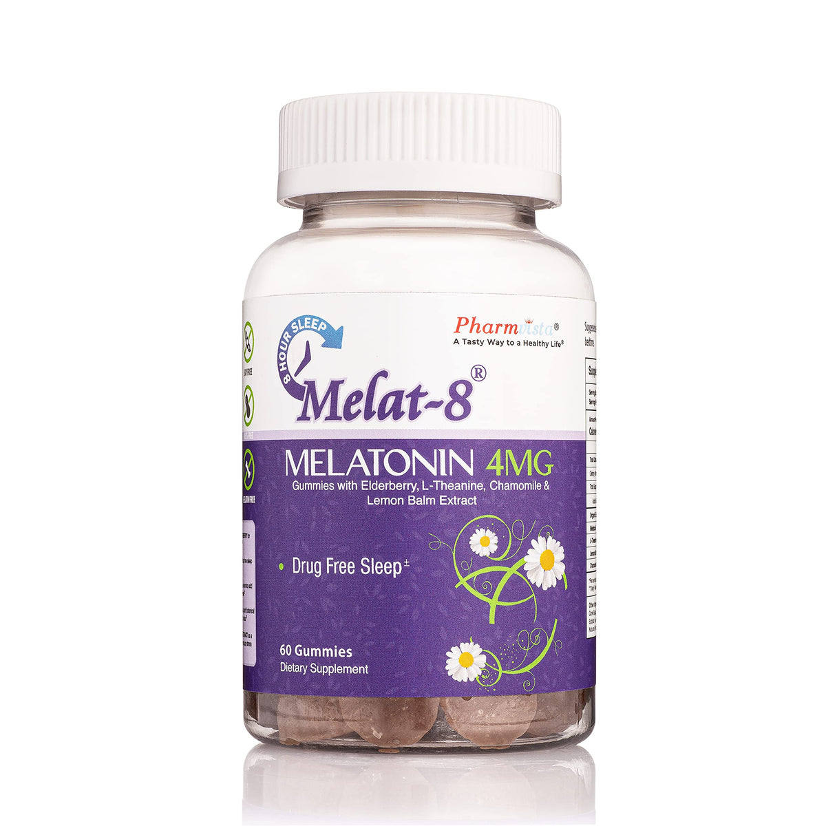 Melat-8 Sleep Gummies front view with packaging
