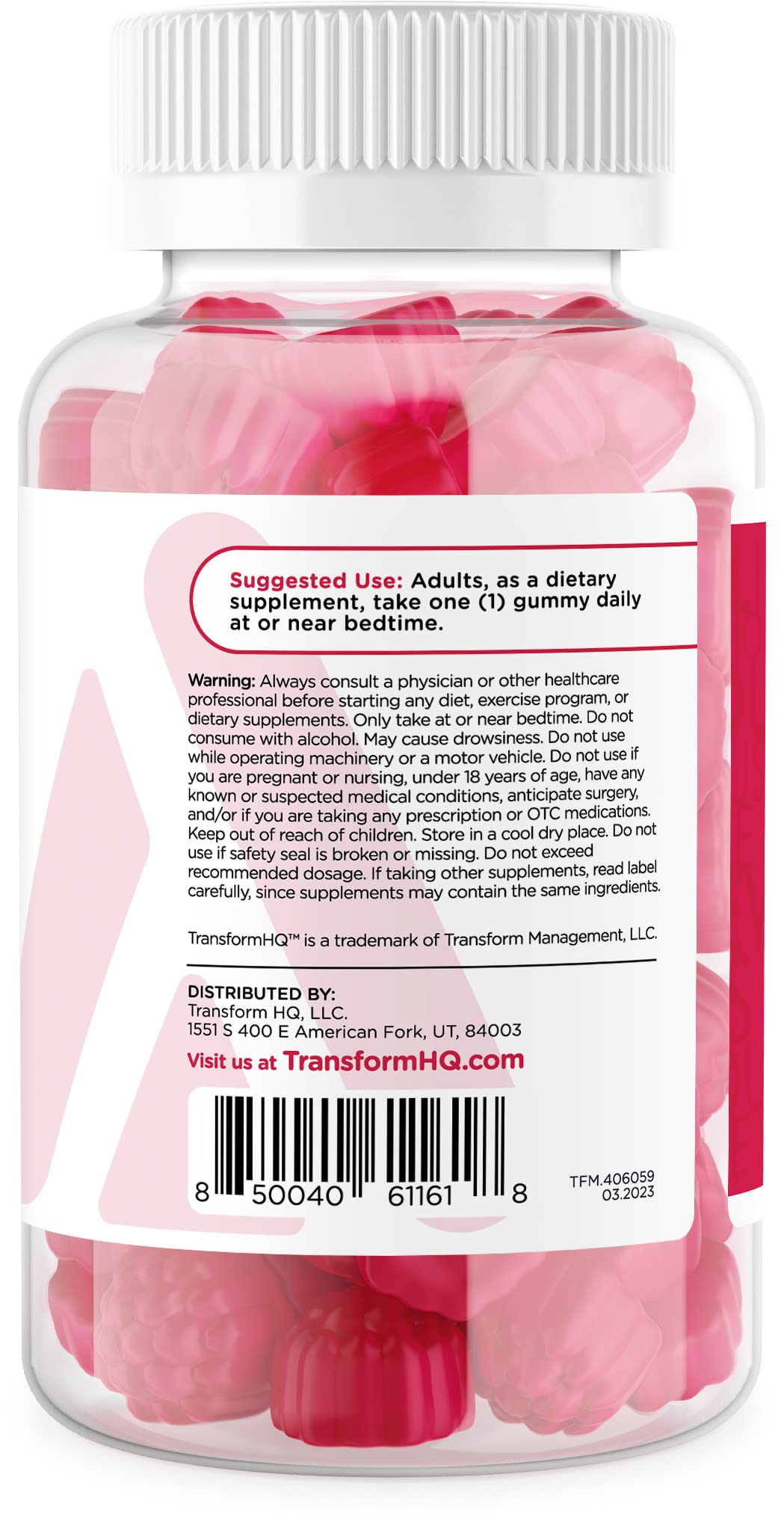 Melatonin Gummies 5mg Strawberry gummies close-up
