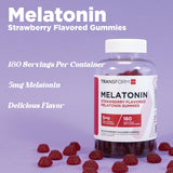 Melatonin Gummies 5mg Strawberry gummies on a table