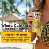 MELTING FOREST Coconut Pineapple Mushroom D-Stress Drink can on a table