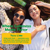 MELTING FOREST Yuzu Lime Mushroom D-Stress Drink can on a wooden table