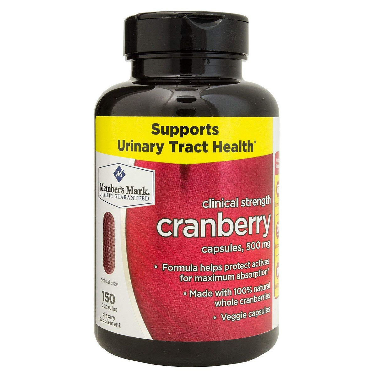 MEMBER'S MARK Cranberry Supplement 500mg capsule bottle front view