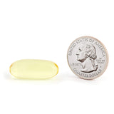 MEMBER'S MARK Fish Oil Softgels displayed on a wooden table