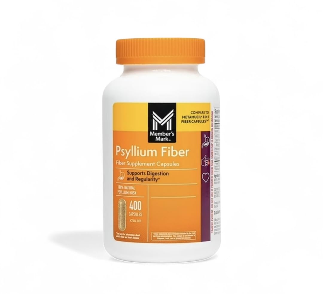 MEMBER'S MARK Psyllium Fiber Capsules 400 Count bottle front view