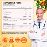 Menkru Calcium Citrate Gummies displayed with fresh oranges