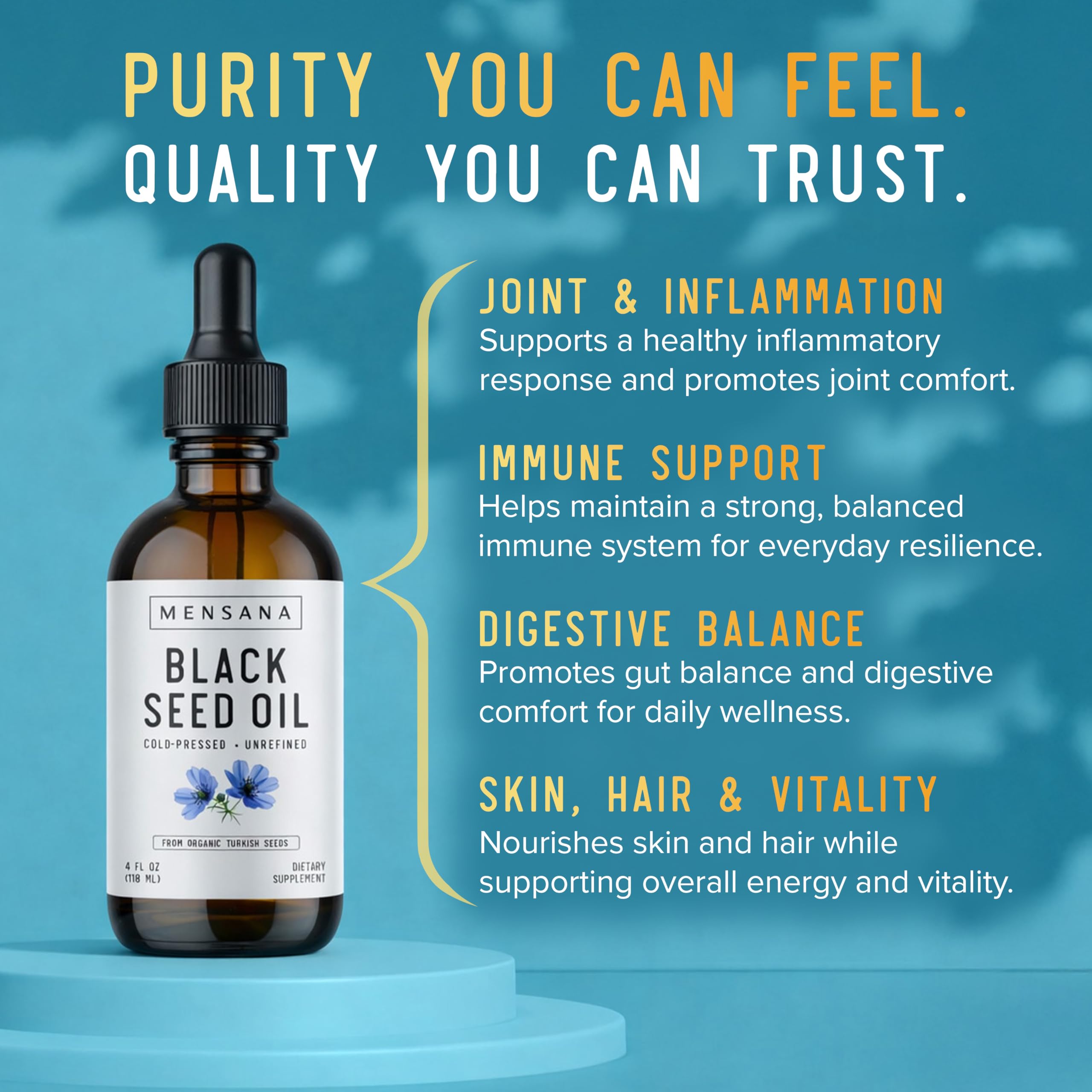 MENSANA Black Seed Oil 100% cold-pressed lifestyle scene