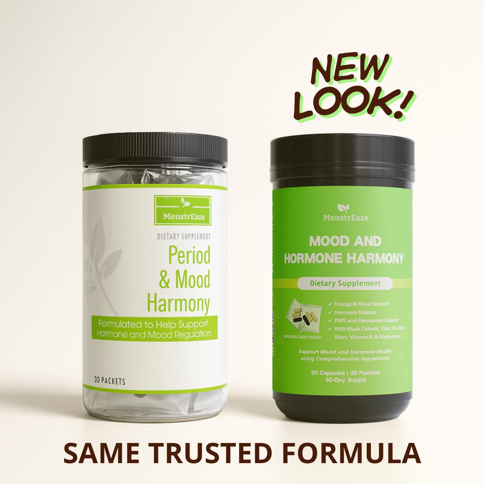MenstrEaze PMS Support Supplement side view showing daily packets