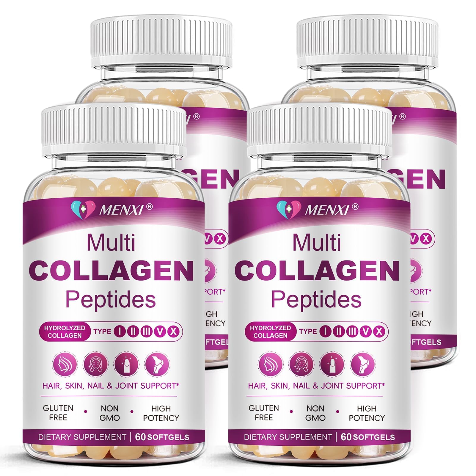 MENXI Collagen Supplement 60 softgels front view