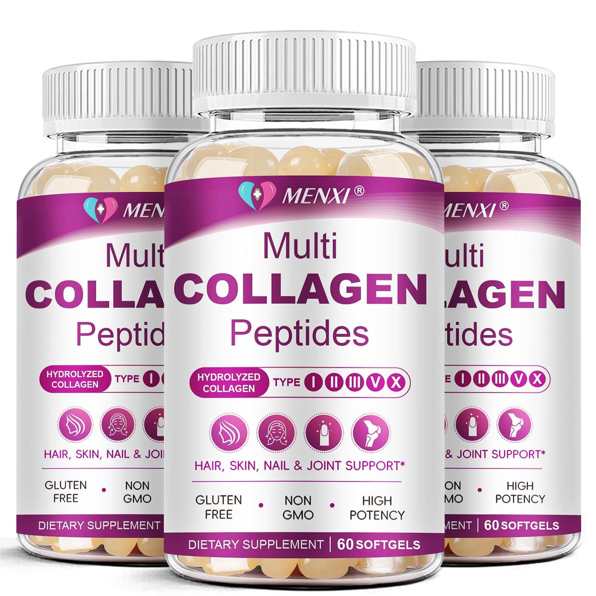 MENXI Collagen Supplement softgel front view