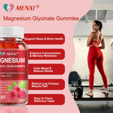 MENXI Magnesium Gummies displayed with fresh raspberries