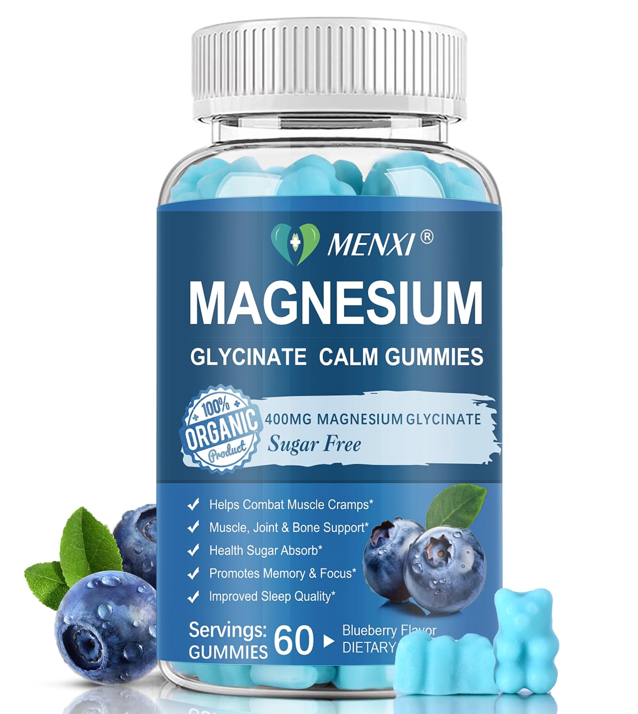 MENXI Magnesium Gummies front view packaging