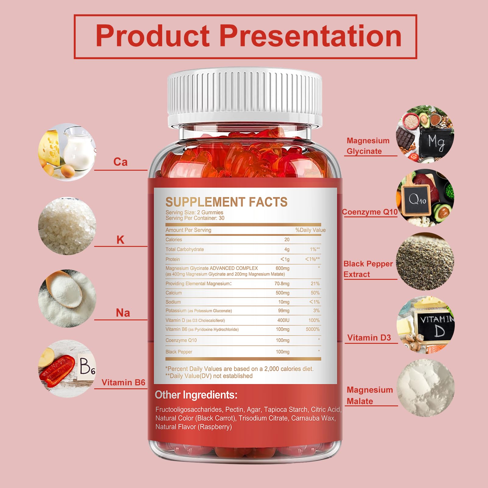 MENXI Magnesium Gummies packaging with 60 count