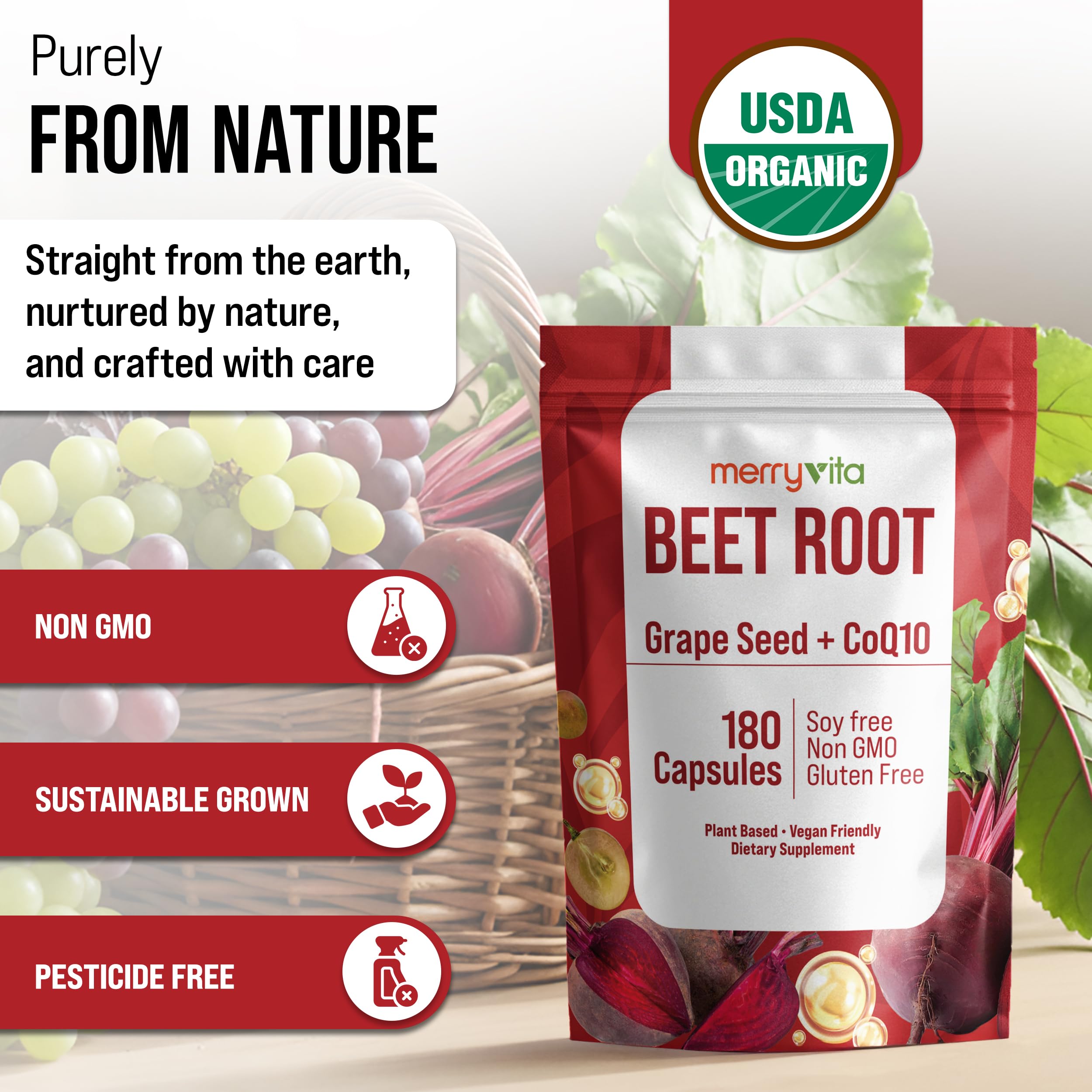 MERRY VITA Grape Seed Extract Capsules close-up