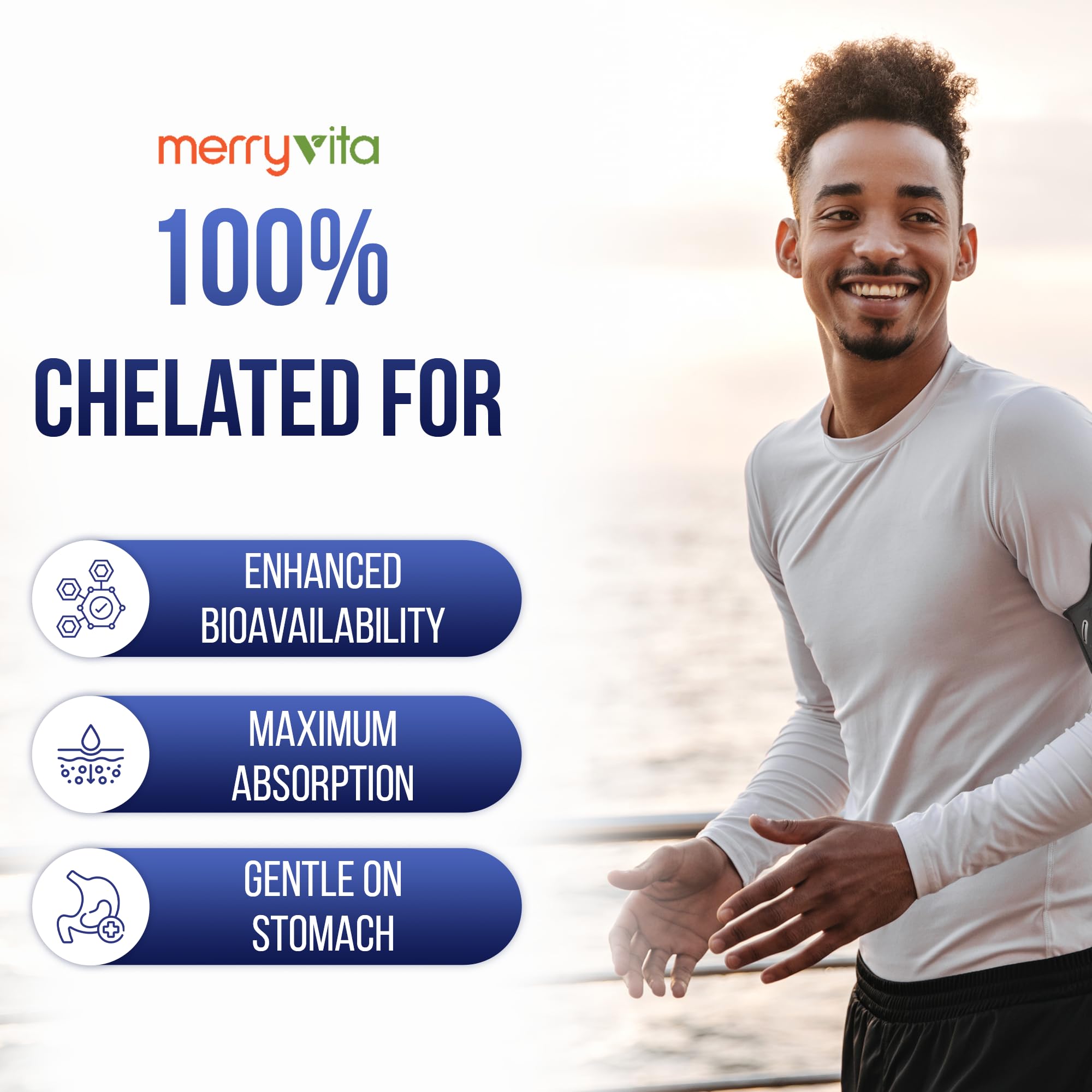 MERRY VITA Magnesium Glycinate 1000mg 120 Capsules with dosage information