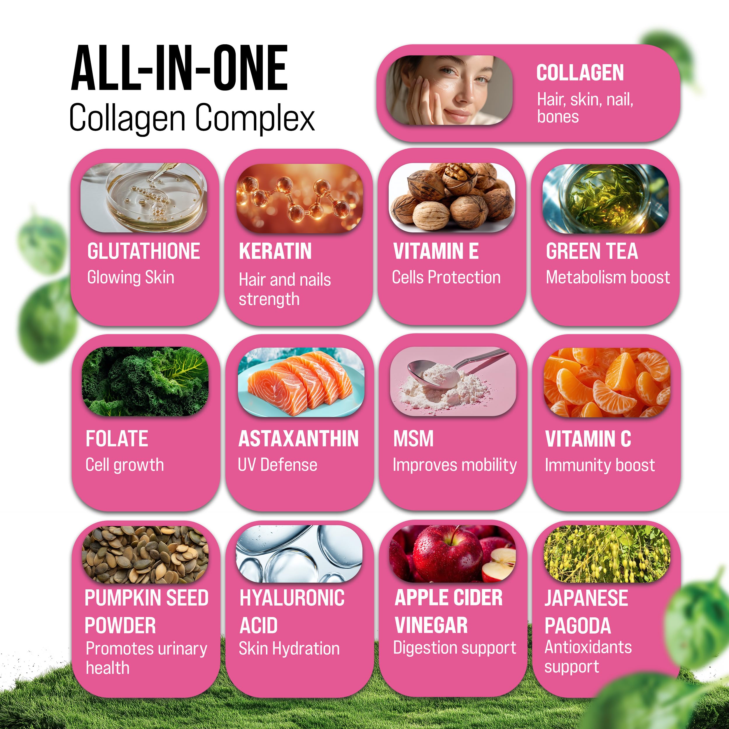 MERRY VITA Multi-Collagen Supplement with a measuring spoon