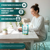 MERRY VITA Omega-3 Fish Oil bottle on a kitchen counter