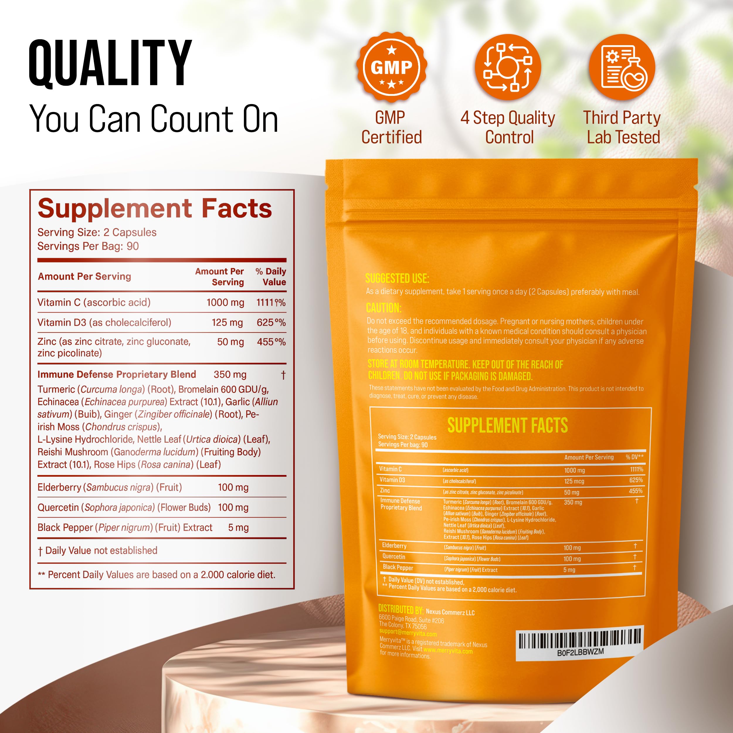 MERRY VITA Vitamin C Supplement side view