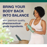 Metagenics Adrenal Extracts supplement bottle with measuring spoon