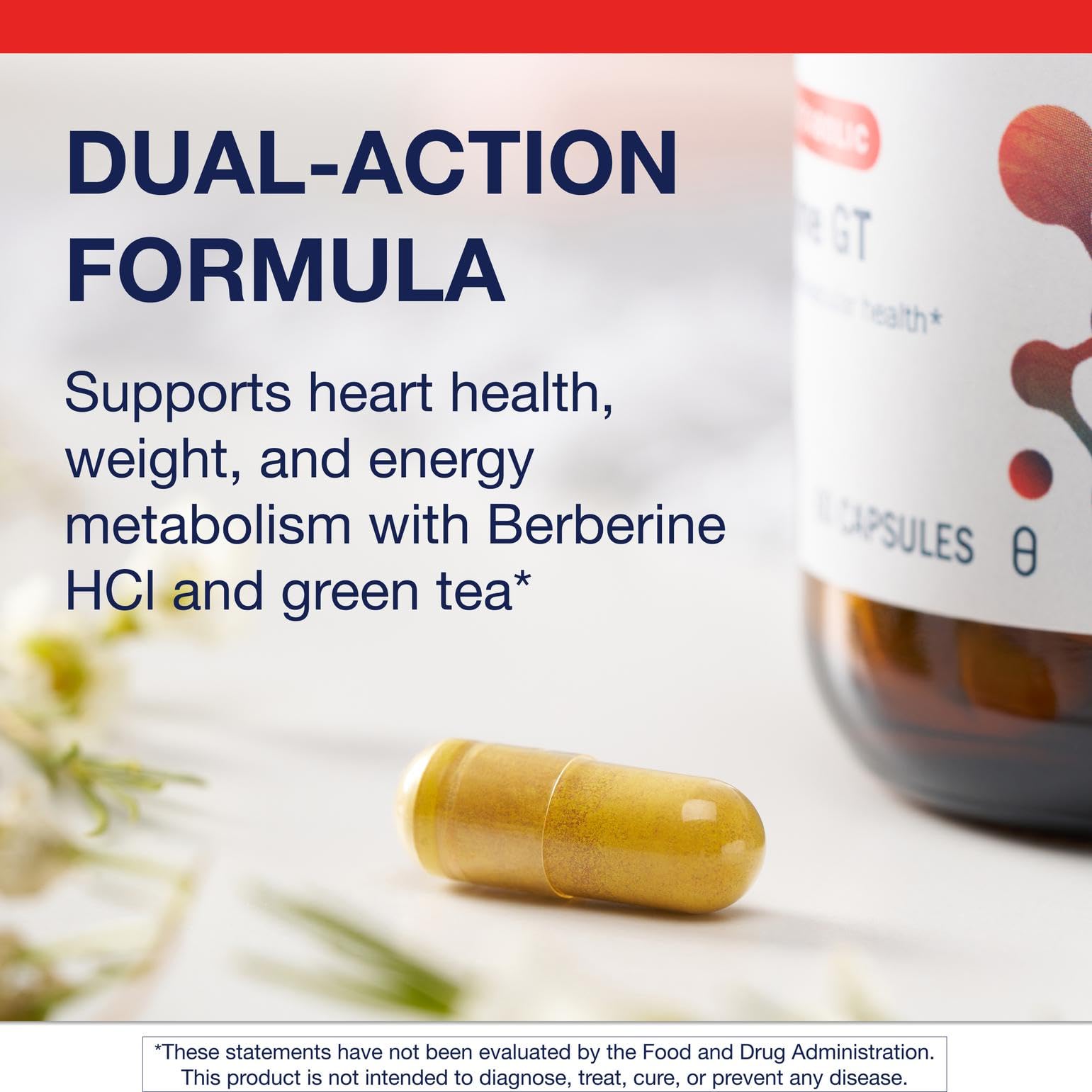 Metagenics Berberine HCl 500mg Vegetarian Capsules back view