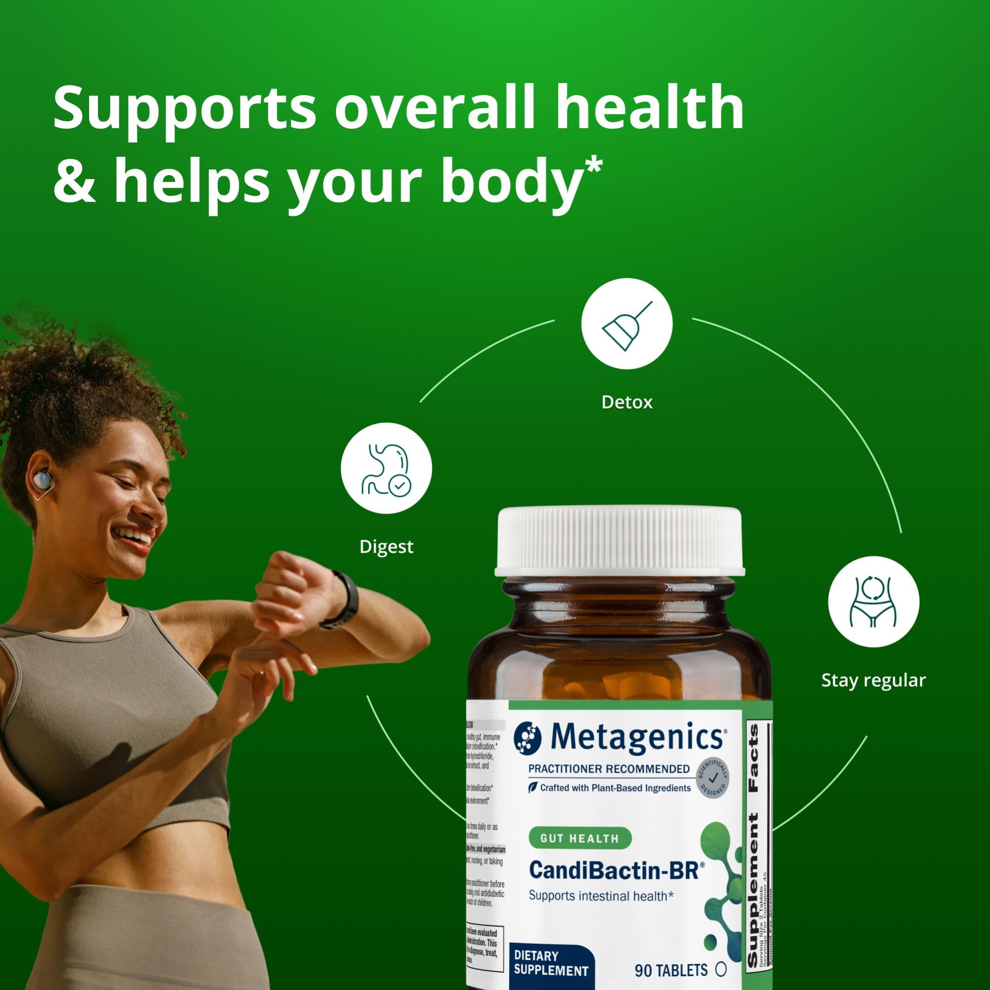 Metagenics Berberine HCl Supplement 400mg side view