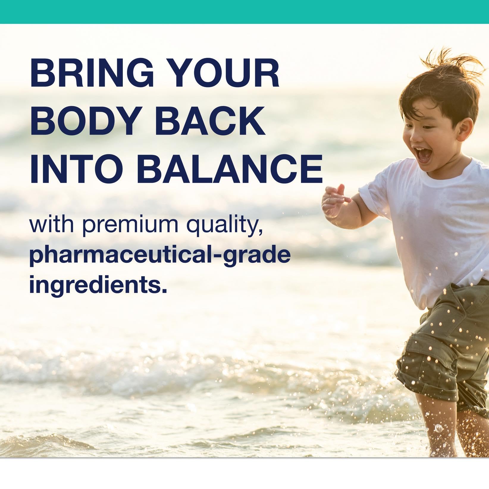 Metagenics Children's Multivitamin Vanilla Powder with ingredients displayed