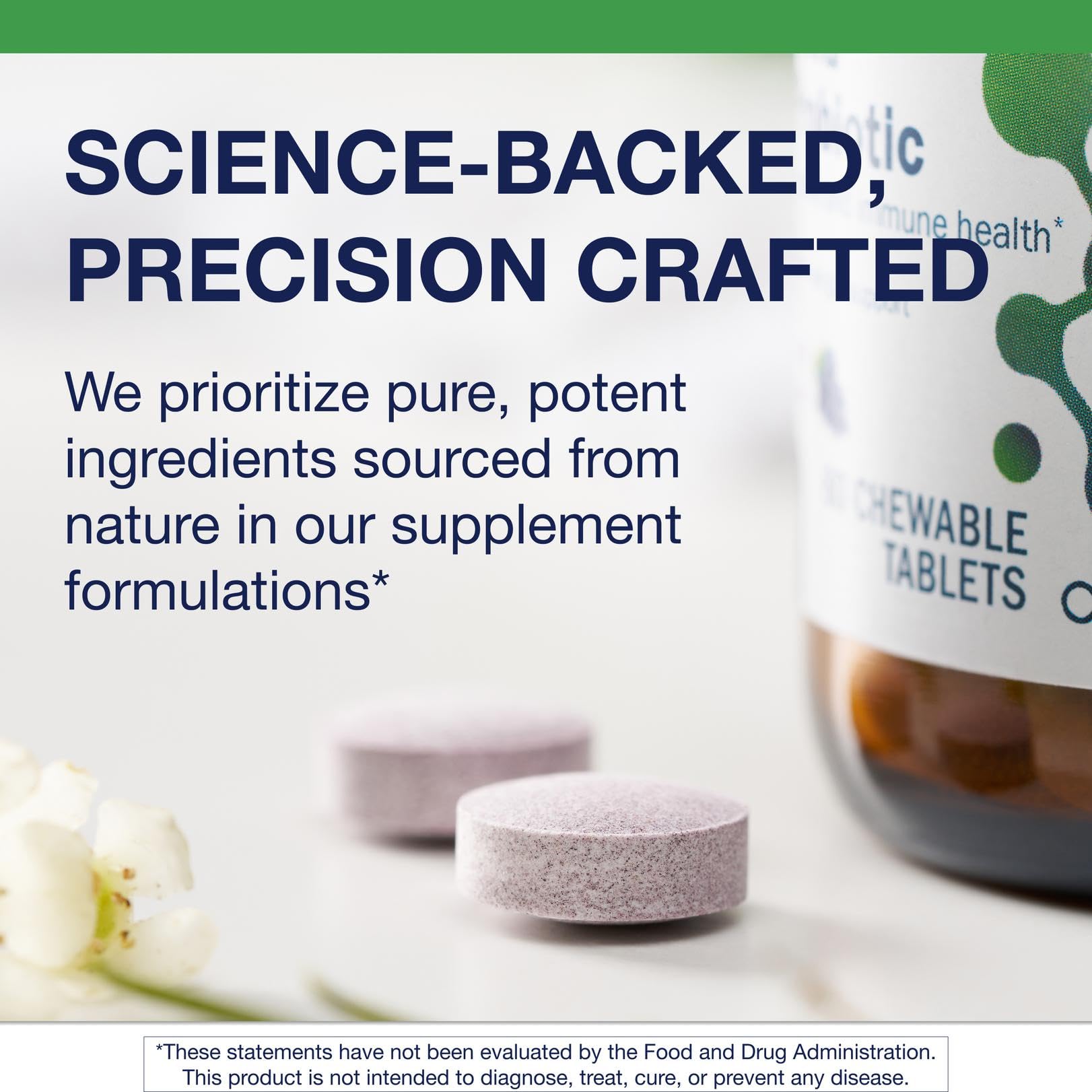 Metagenics Children's Probiotic Blend chewable tablet close-up