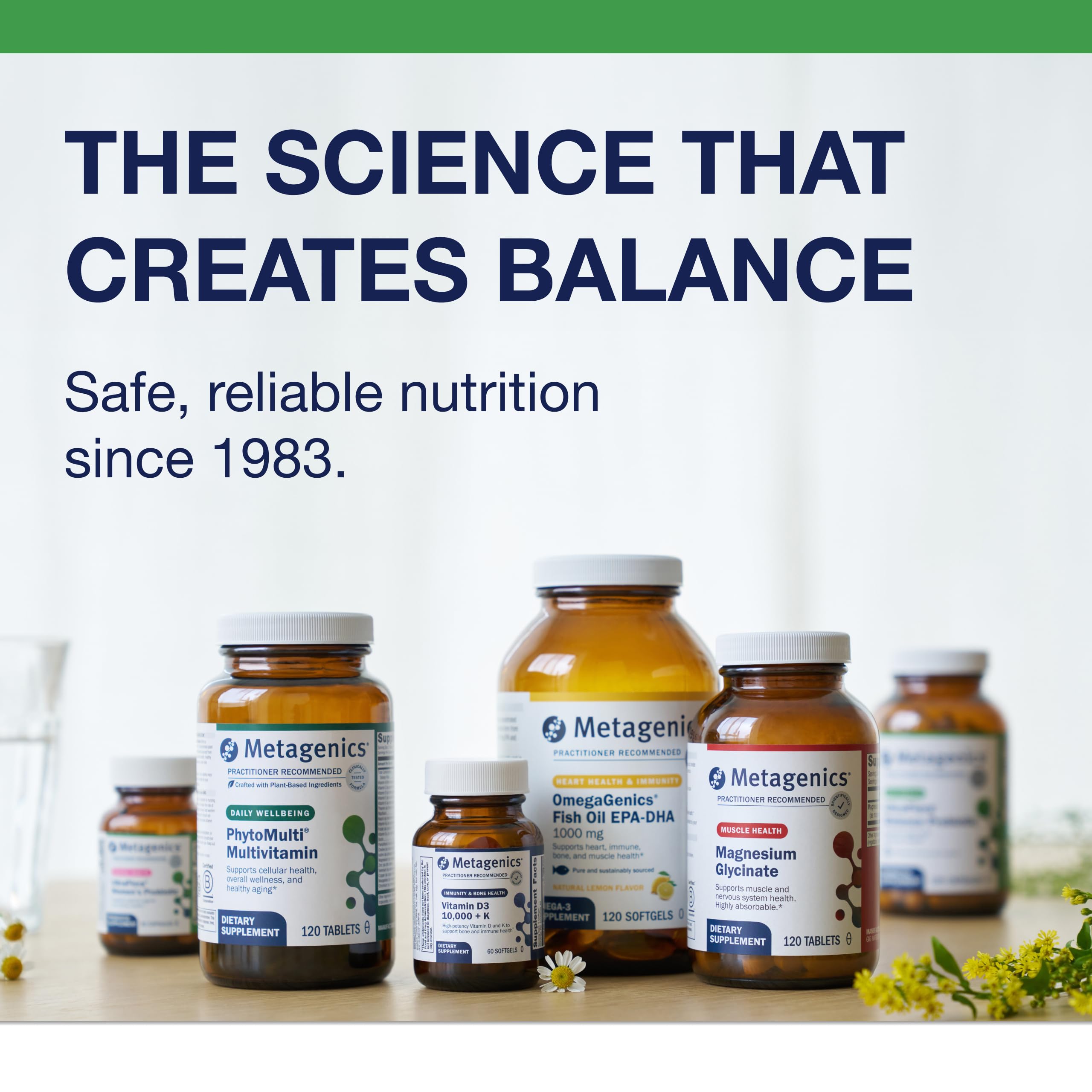 Metagenics Daily Probiotic Gummies lifestyle scene with fruits