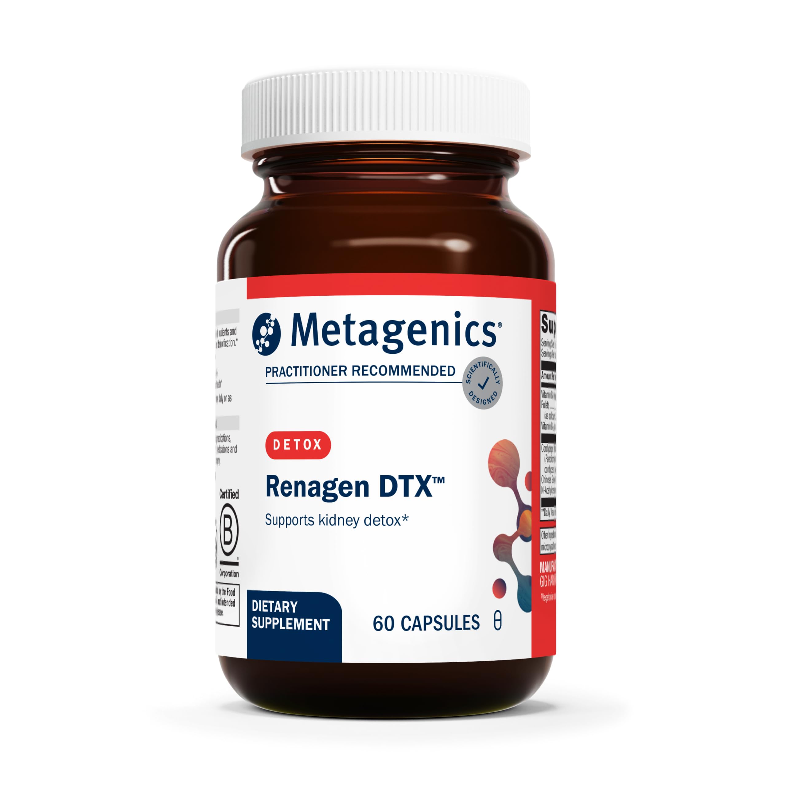 Metagenics Kidney Support Supplement front view with packaging