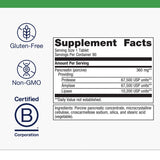 Metagenics Multi-Enzymes 136g nutrition label