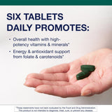 Metagenics Multivitamin with Iron 82g back view showing ingredients