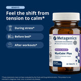 Metagenics MyoCalm Plus 60 Tablets back view with ingredients
