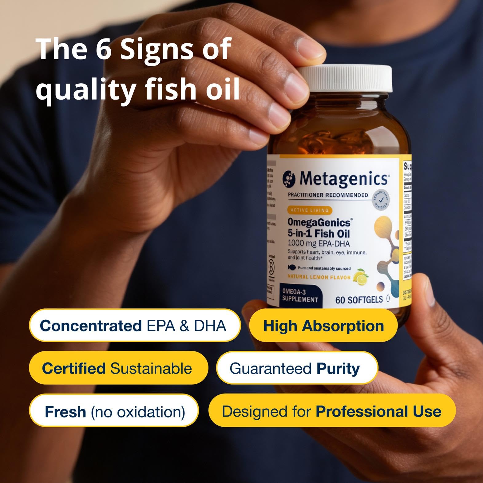 Metagenics Omega-3 EPA DHA 1000mg Softgels close-up of softgel