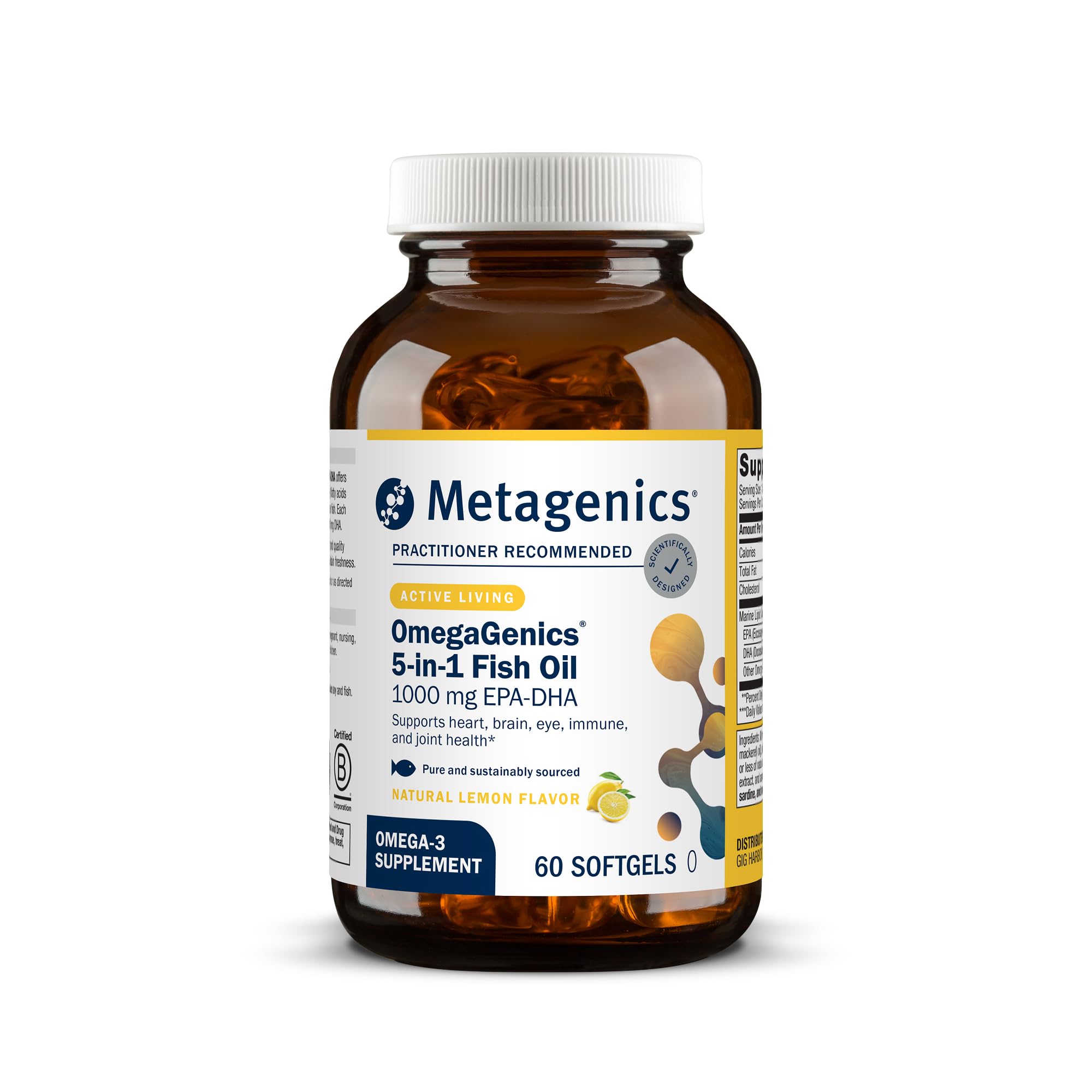 Metagenics Omega-3 EPA DHA 1000mg Softgels front view