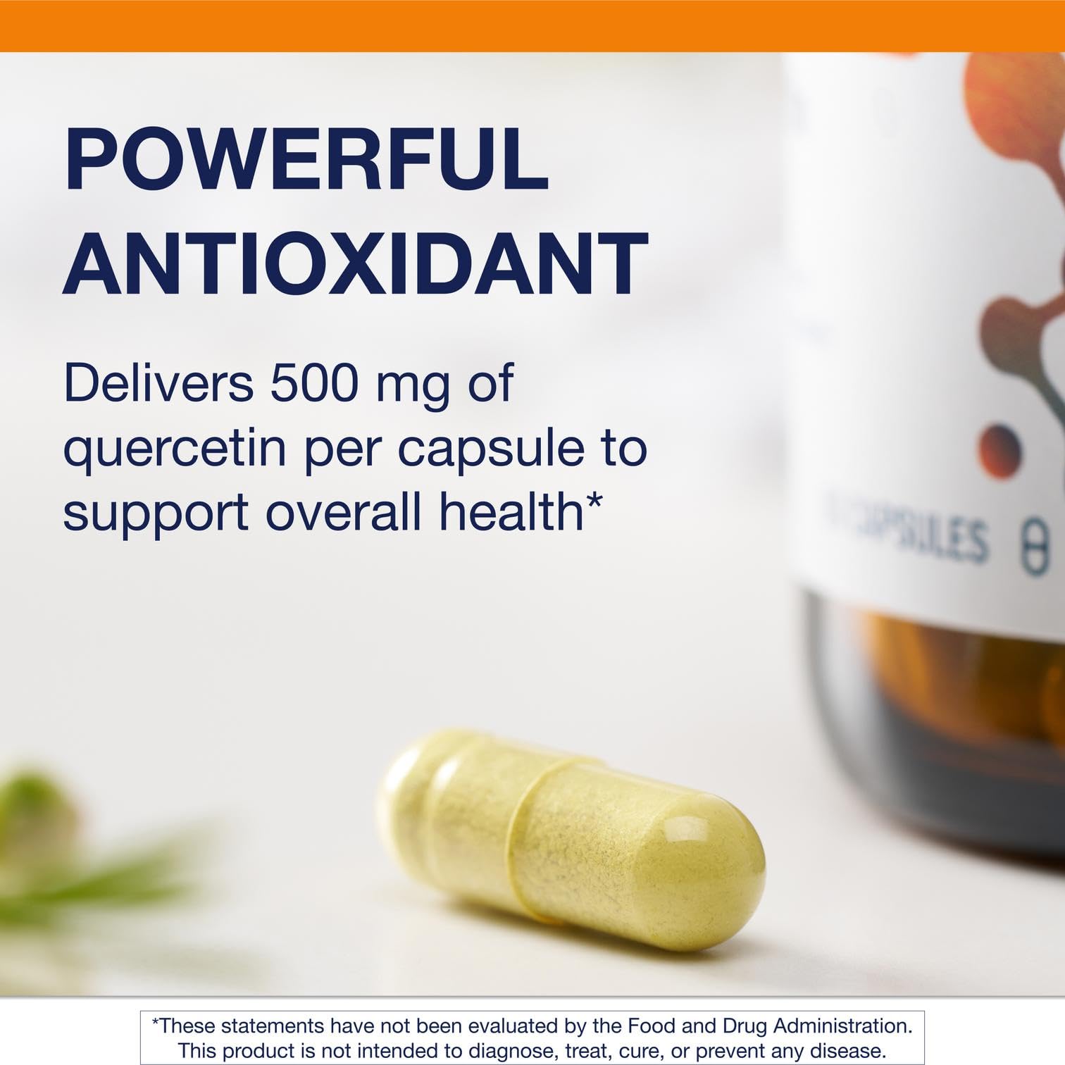 Metagenics Quercetin 500mg Capsules back view with ingredient list