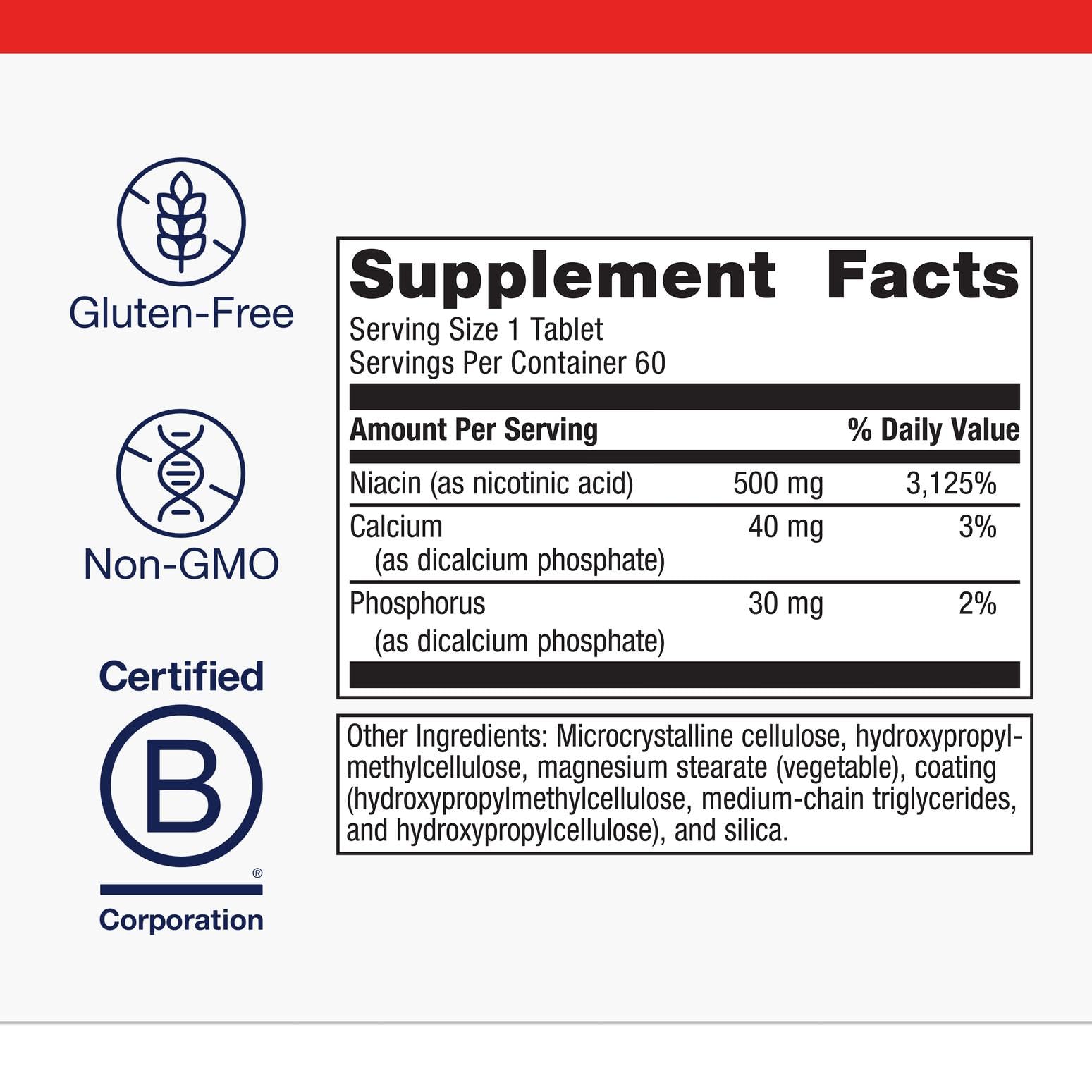 Metagenics Reduced Flushing Niacin 500mg capsule close-up