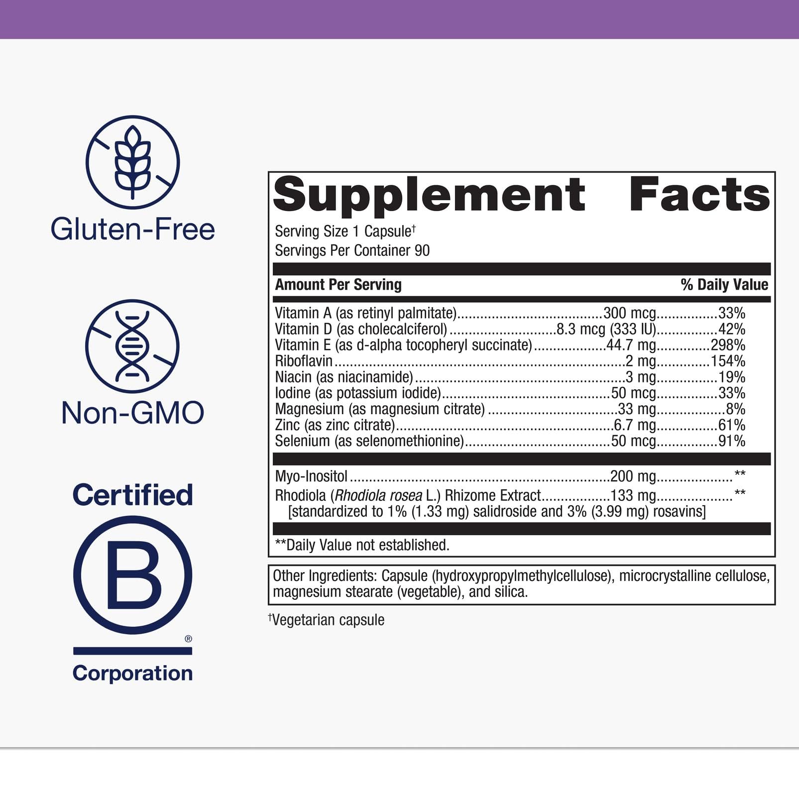 Metagenics Thyroid Extracts packaging details