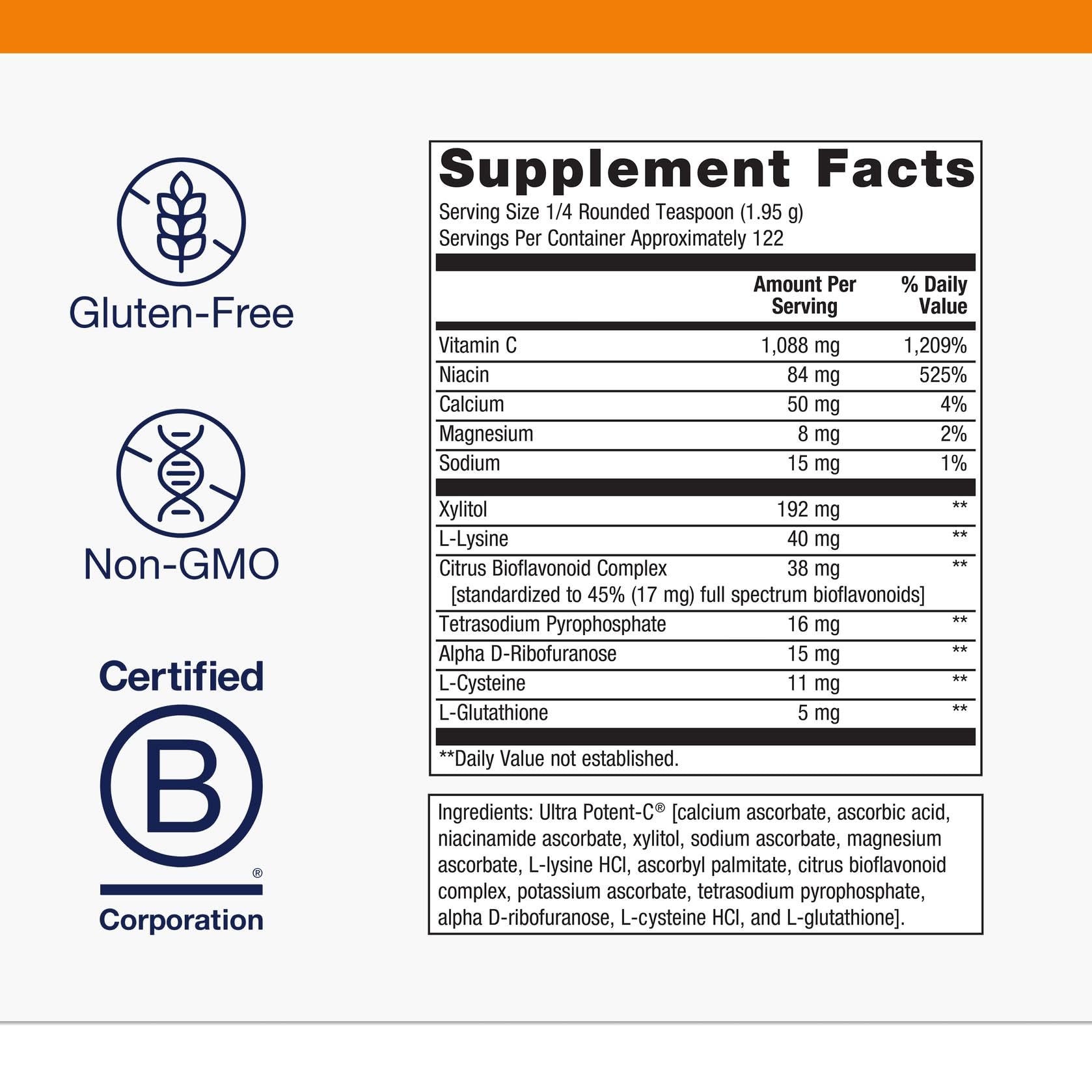 Metagenics Ultra Potent-C® Vitamin C Powder mixed in water