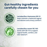Metagenics UltraFlora Womens Probiotic Capsules with a measuring spoon