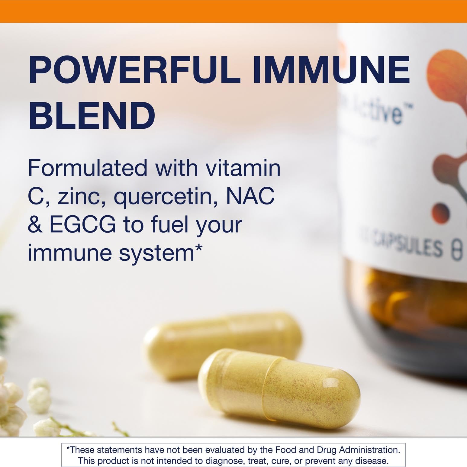 Metagenics Vitamin C Supplement 200mg with Zinc and NAC side view