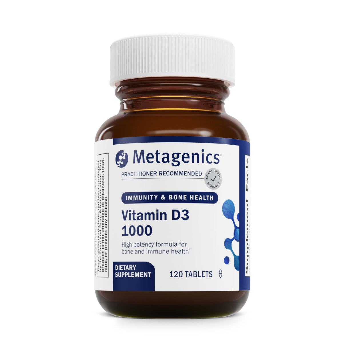 Metagenics Vitamin D3 1000 Supplement 25 mcg front view