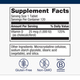 Metagenics Vitamin D3 1000 Supplement side view