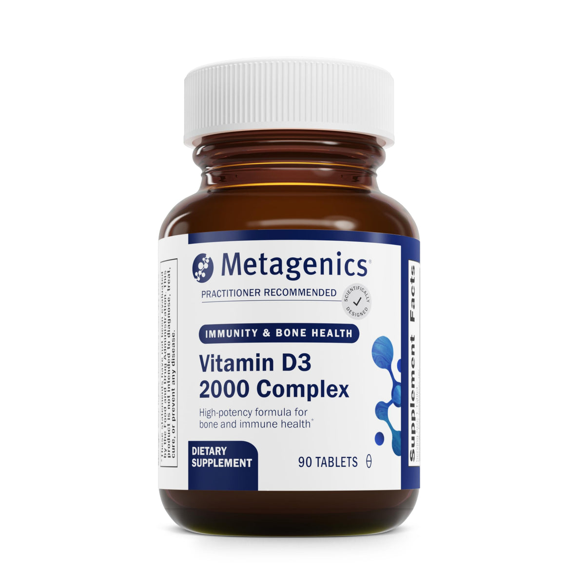 Metagenics Vitamin D3 2000 IU supplement bottle front view